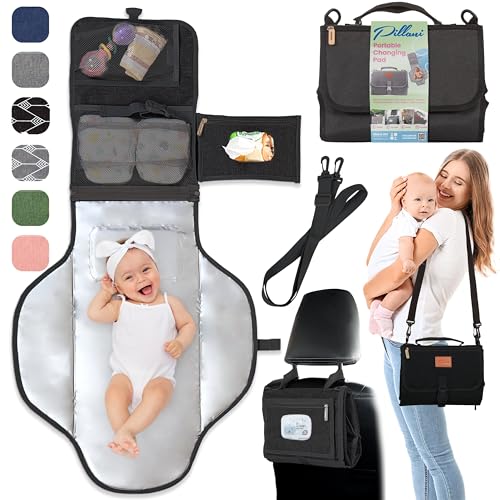 Image of Portable Changing Pad for Baby, Baby Gifts for Boys and Girls, Travel Diaper Changing Pad for Newborn, Waterproof Baby Changing Mat, Foldable & Detachable Diaper Changing Station Baby Registry Search