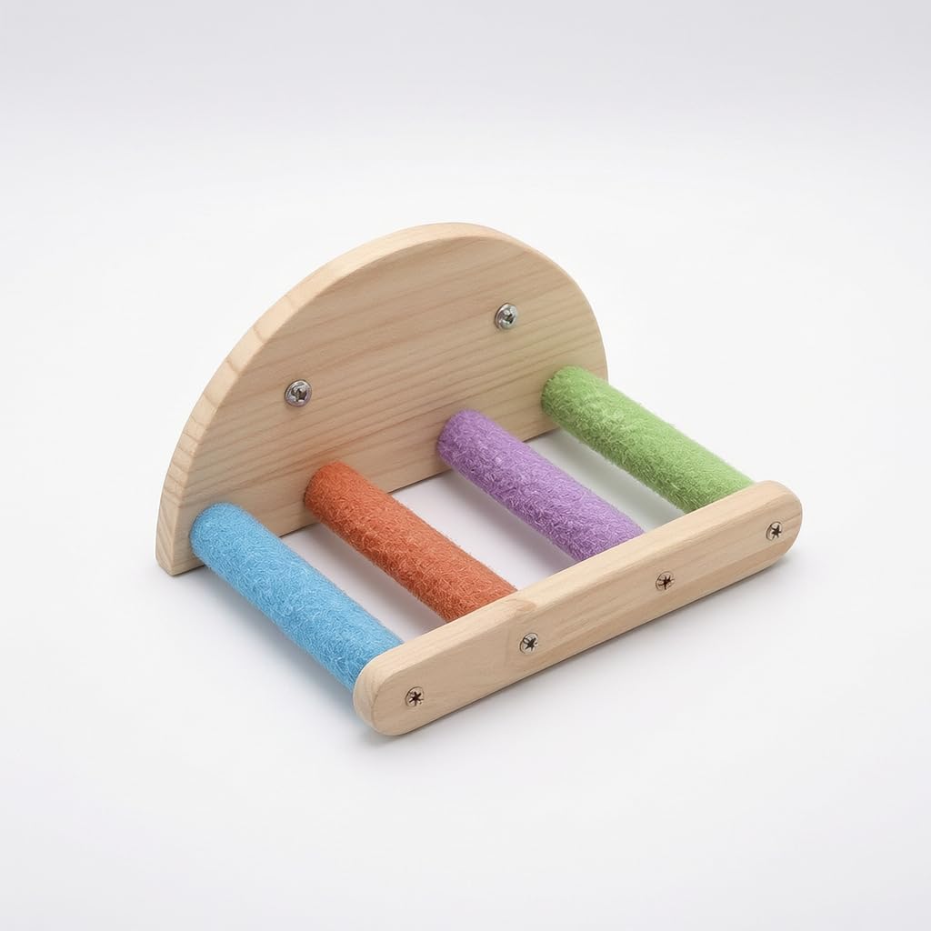 Perchoir en bois pour perroquet et oiseaux, jouet multifonction avec perchoir rond de cage