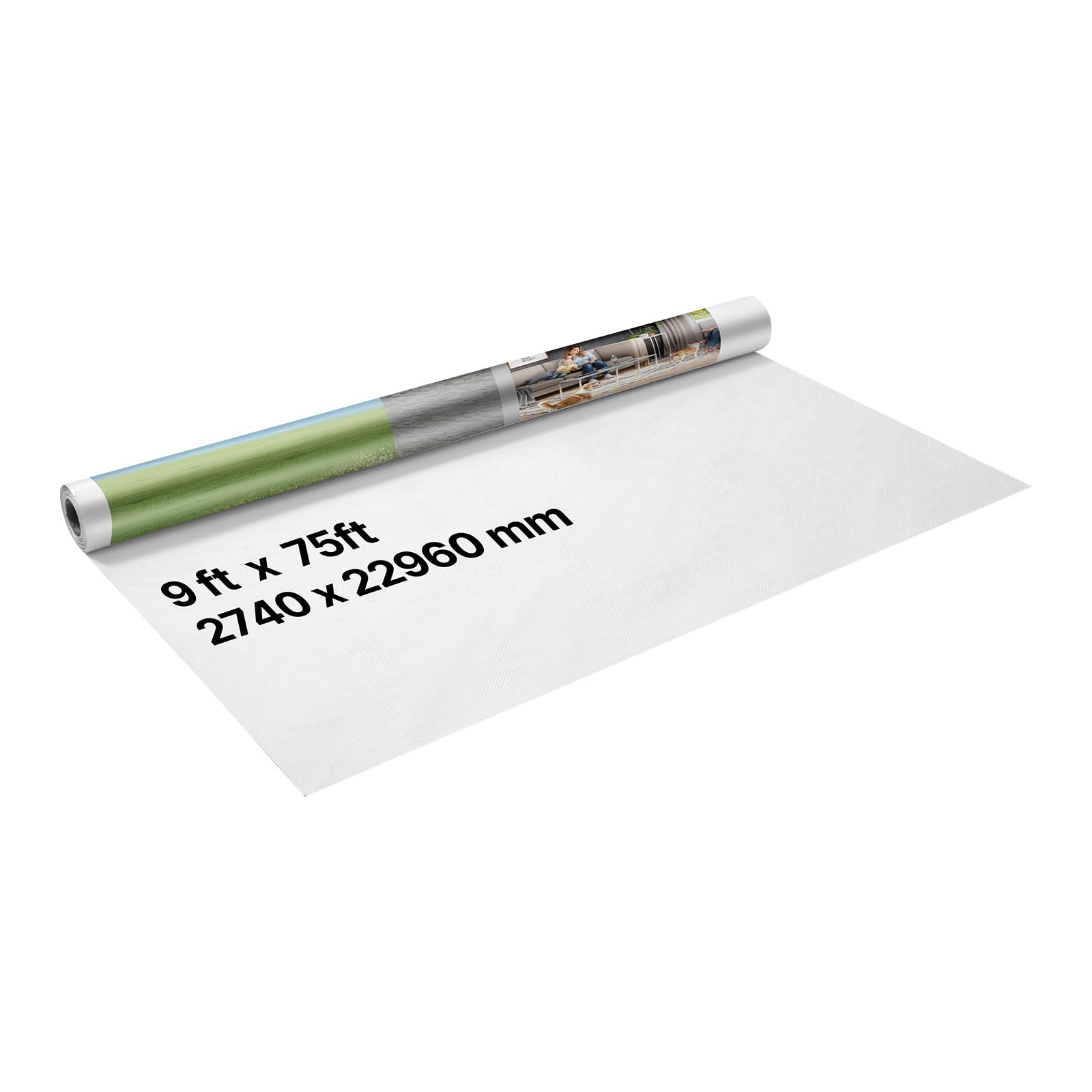 VEVOR Dampfbremsfolie 0,13 mm x 2,74 m x 22,9 m, weiß