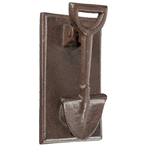 HOMESCAPES Vintage Brown Cast Iron Door Knocker Cover