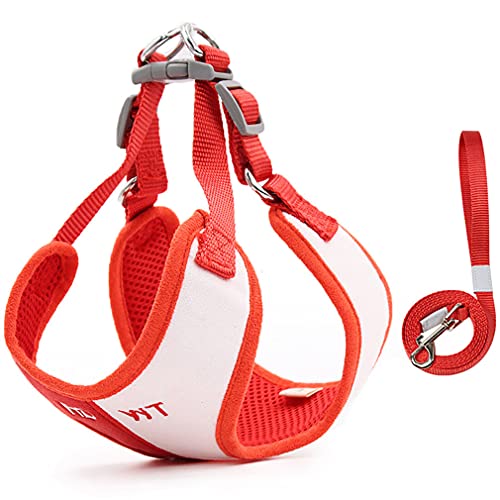 Ensemble Harnais et Laisse pour Chien en Daim sans Tension, Sangle Pectorale Légère et Respirante avec Doublure en Maille, Gilet pour Chien et Chat pour L'entraînement à la Marche Cover