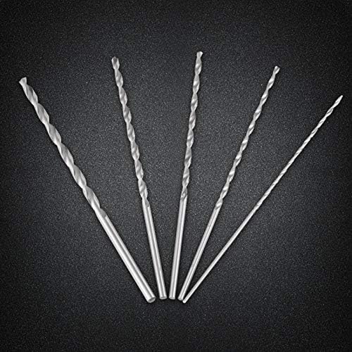 Extra Long High-Speed Steel Twist Drill Bits, High Hardness Spiral Drill Bit for Drilling Wood, Plastic, Aluminum and Composite Materials, Set of 5 Different Sizes 2mm, 3mm, 3.5mm, 4mm, 5mm