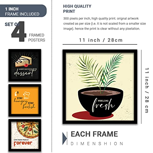 Image of kotart Kitchen Quotes Funny Motivational Wall Paintings - Framed Wall Posters with Frame - Framed Painting /Hangings (10 x 10 inch) Set of 4 Design 31 (Art 6, Small)