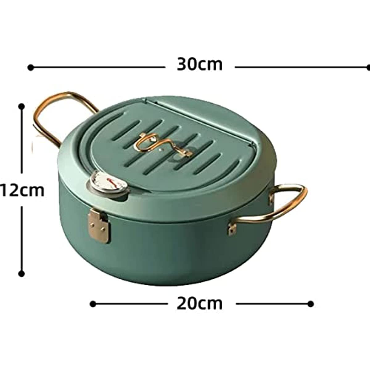 Friteuse à soupe avec couvercle et grille Thermomètre Contrôle de la température Friteuse domestique