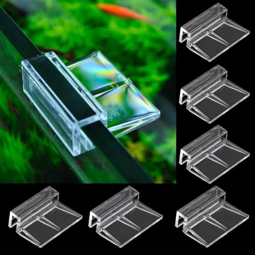 Image of SANSEFERO Premier Plants Acrylic Aquarium Fish Tank Lid Cover Support Clip Clamp for Rimless Aquarium And Glass Top, Plastic Fish Tank Cover, Aquarium Hoods (12 MM) 6 Pieces