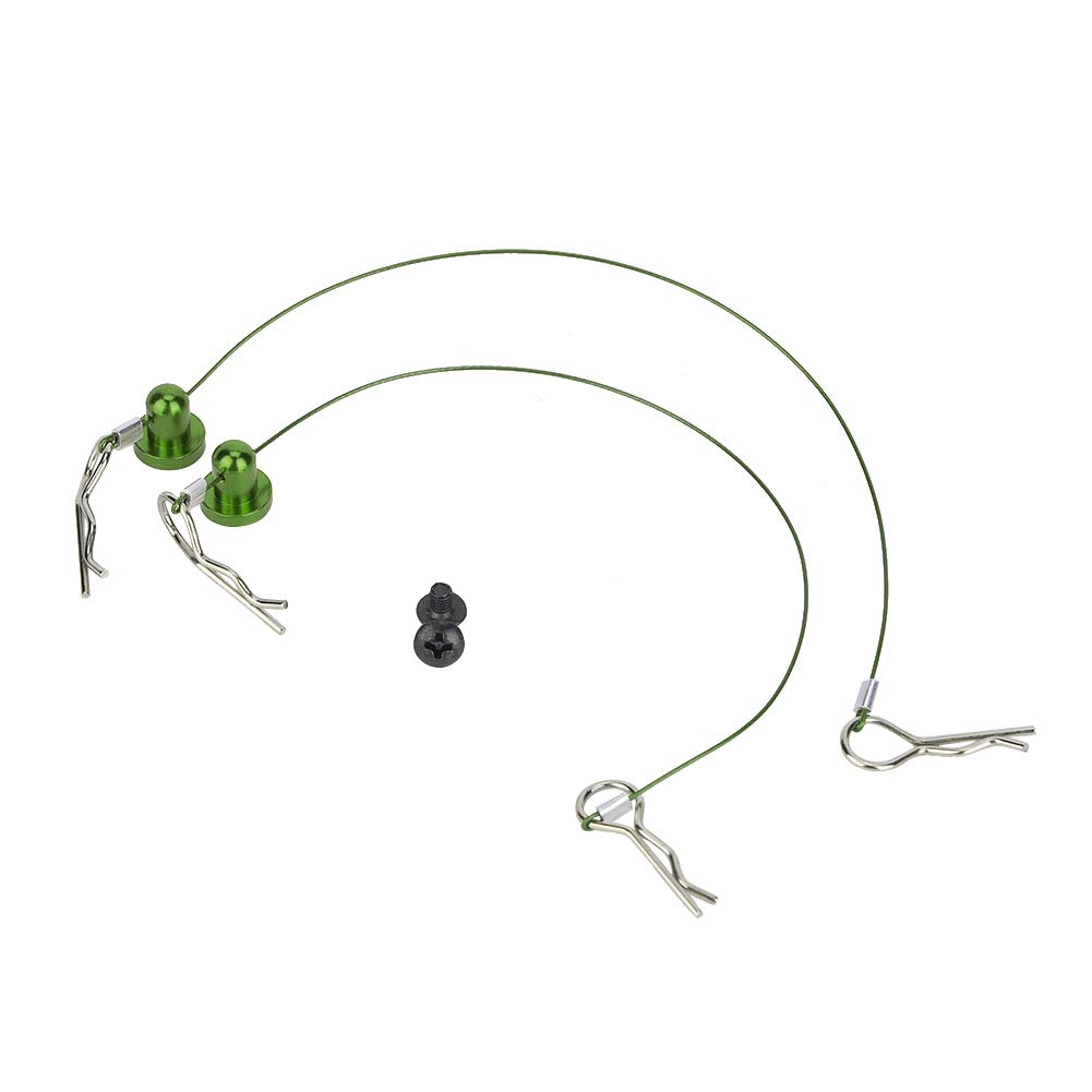Lybunair Anti Lost RC Body Clip RC Car Body Shell Clips Wire Clip Pin with Screw Retainer Fit for 1/10 RC Car (Green)