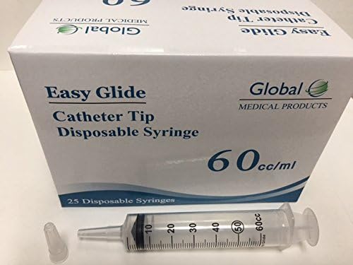 (Qty 50) - 60cc Catheter Tip Syringe - NO NEEDLE with Covers Individually Sealed