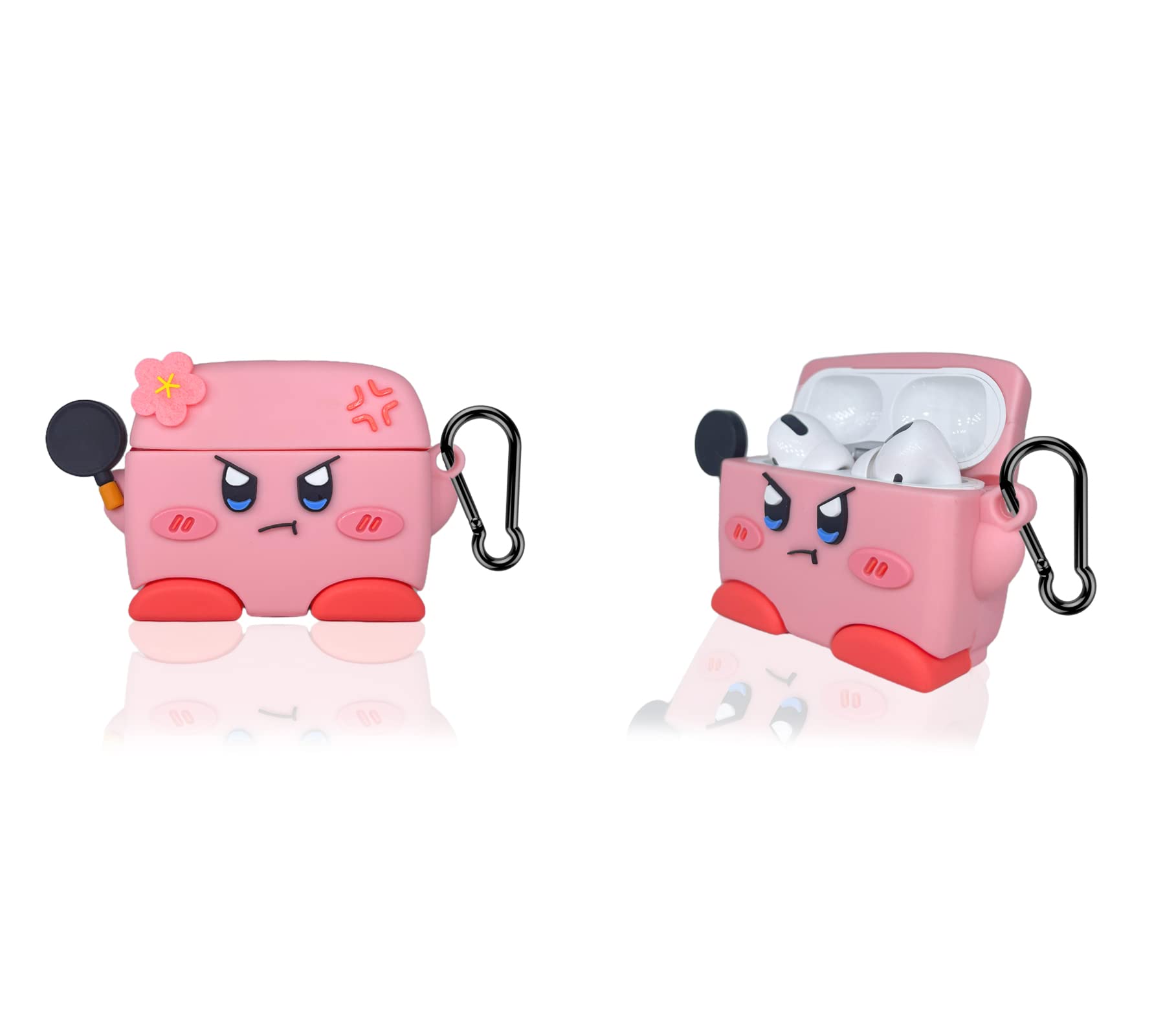 BERANMEY Cute Silicone Case for Airpods Pro/Pro 2, 3D Anime Game Kawaii Cartoon Character Kirby for Air pod Pro Case Headphone Case Anti-Fall Shockproof Pro 2 for Men Women Boys Girls Teens (Kirby)