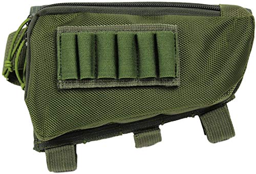 PXDREAM Tactical Buttstock Shotgun Rifle Stock Cheek Rest Pad Ammo Pouch Shell Cartridge Holder - Green Camo PXDREAM Tactical Buttstock Shotgun Rifle Stock Cheek Rest Pad Ammo Pouch Shell Cartridge Holder - Green Camo