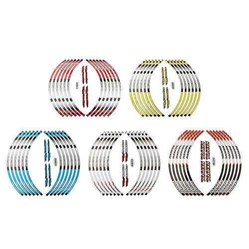 Three T Motorcycle Outer Wheel Rim Sticker Stripe Wheel Decals Stickers Fit for Honda Repsol HRC CBR250RR CBR400RR CBR600RR CBR1000RR, Red - Thumbnail 3