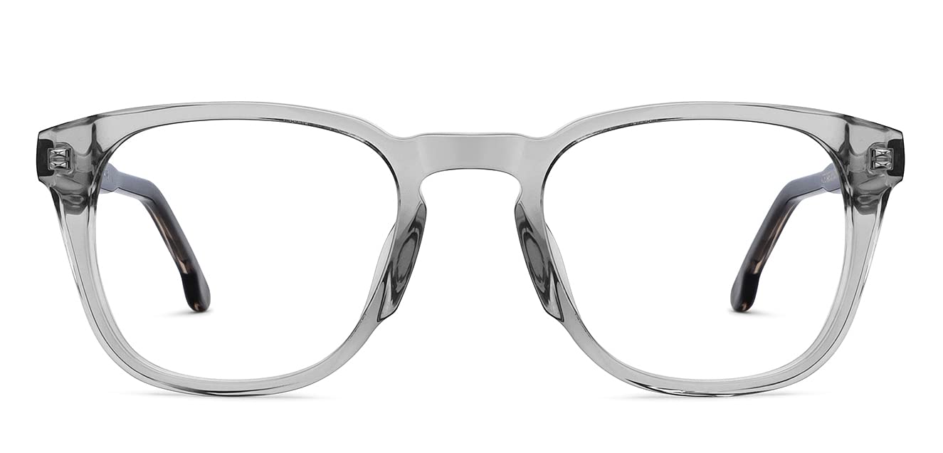 Vincent Chase By Lenskart | Grey Unisex Zero Power Bluecut & Antiglare Computer Eyeglasses For Eye Protection and Strain | Acetate | Full Rim Square | Medium | VC E13499 (B0BTCFSNSQ) Amazon Price History, Amazon Price Tracker