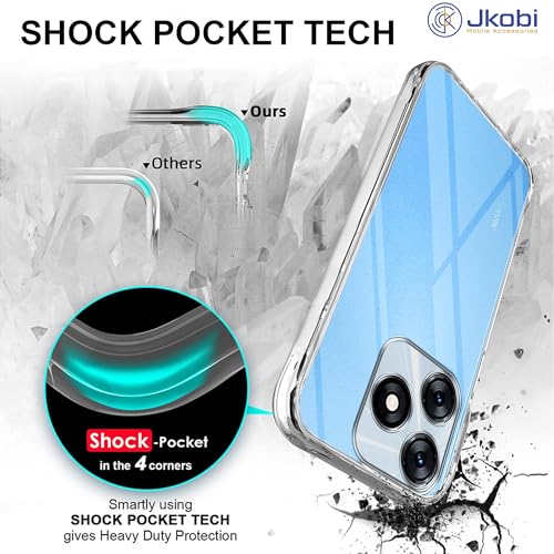 Image of Jkobi Back Cover for Tecno Spark 10 | Tecno Spark 10C (Silicone Clear Shockproof Case with Camera Protection | Soft and Flexible | Transparent)