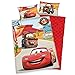 Herding DISNEY CARS Kleinkinder-Bettwäsche-Set, Wendemotiv, Bettbezug 100 x 135 cm, Kopfkissenbezug 40 x 60 cm, Baumwolle/Renforcé