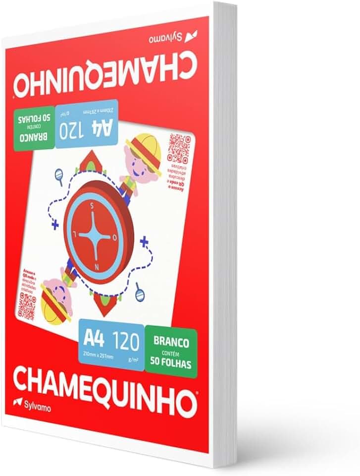 Papel Sulfite A4, Chamequinho, 120 gramas, Chamex, 29881, Branco, International Paper, 50 Folhas