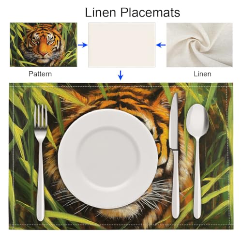 Sets de table lavables motif jungle tropicale 45 x 30 cm - 6