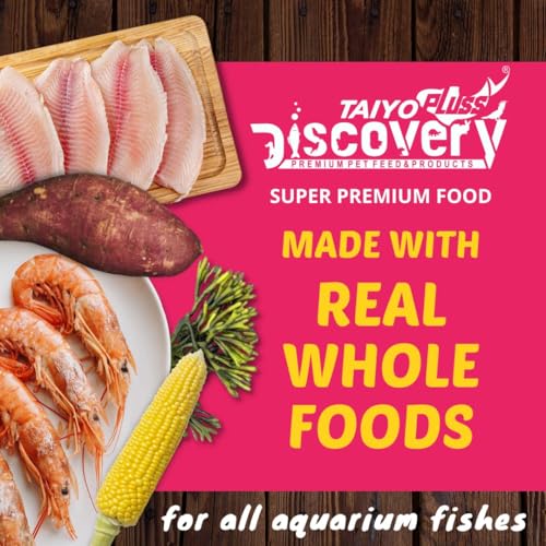 Image of Taiyo Pluss Discovery Pink Fish Food - 1 kg (1000 g) (New Formula) + Siphon Pump Free | Highly Nutritious Premium 2-in-1 Optimum Formula | Aquarium Gravel Cleaner & Fish Tank Water Changer