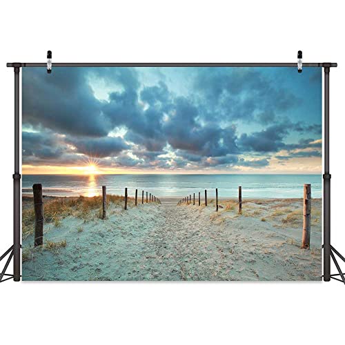 Fondo Fotográfico Playa Azul 7x5FT miniatura 3