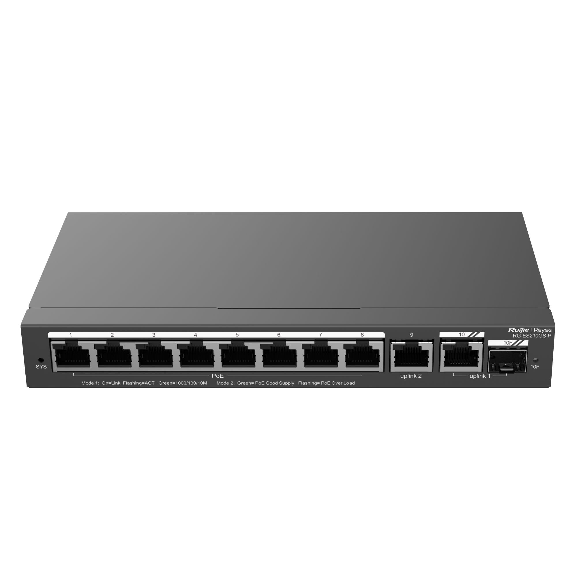 Ruijie Networks RG-ES210GS-P Netzwerk-Switch Managed L2 Gigabit Ethernet (10/100/1000) Power over Ethernet (PoE) Schwarz (RG-ES210GS-P)