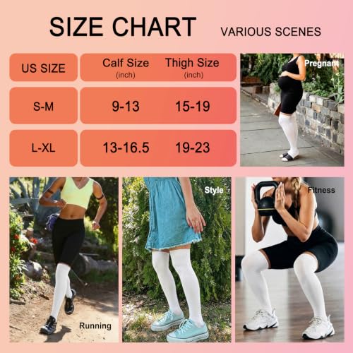 Image of 4 Pairs Compression Socks for Women Circulation-Best Support for Nurses,Running,Athletic,Travel