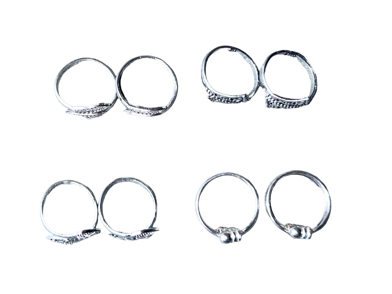 Women & Girls Metal Fancy Glossy finish Toe Ring Adjustable Bichiya/Leg Finger Ring_Combo_4 (A_C_P_110843_Silver)-image-40