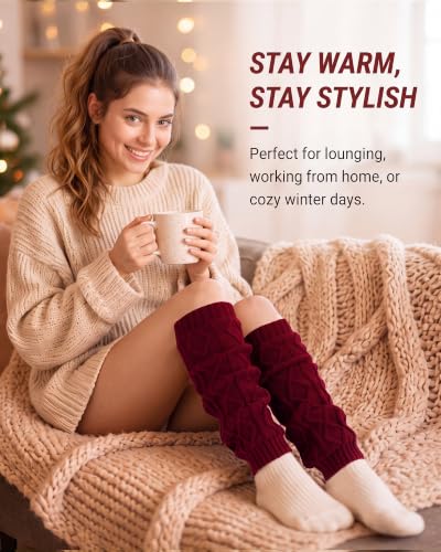 Image of Shihanee Winter Fleece Lined Leg Warmers for Women