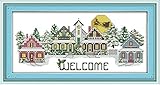 Awesocrafts Kreuzstich Stickpackungen, Willkommen Bilder Vorlagen Stickerei Set Zählmuster