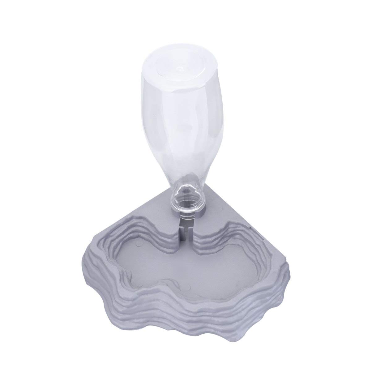 TEHAUX Reptile Turtle Feeder,Water Feeder Automatic Water Dispenser Waterer Feeding for Turtle Dragons Lizards Geckos for Terrarium Reptile Food Bowl Tank Lizard Feeder (Grey)