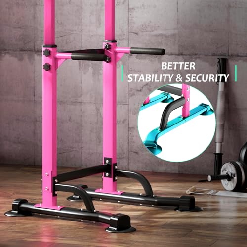 Image of SogesPower Power Tower Dip Station Pull Up Bar for Home Gym Adjustable Height Strength Training Workout Equipment,Pull Up Bar Station