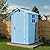 Greesum 4×4FT Plastic Outdoor Storage Shed with Floor, Resin Storaged Sheds with Lockable Door, Window & Vent, All-Weather Tool Sheds for Garden, Backyard, Patio, Blue (One-Piece Panel)