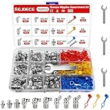 REJOECE 153 Stück Schmiernippel Sortiment Kit, M6 M8 M10 Schmiernippel Set with Schmiernippel Kappen, Gerade und Abgewinkelt 45°90° KegelSchmiernippel, für Schmierpressen, Hydraulische Fettbeschl