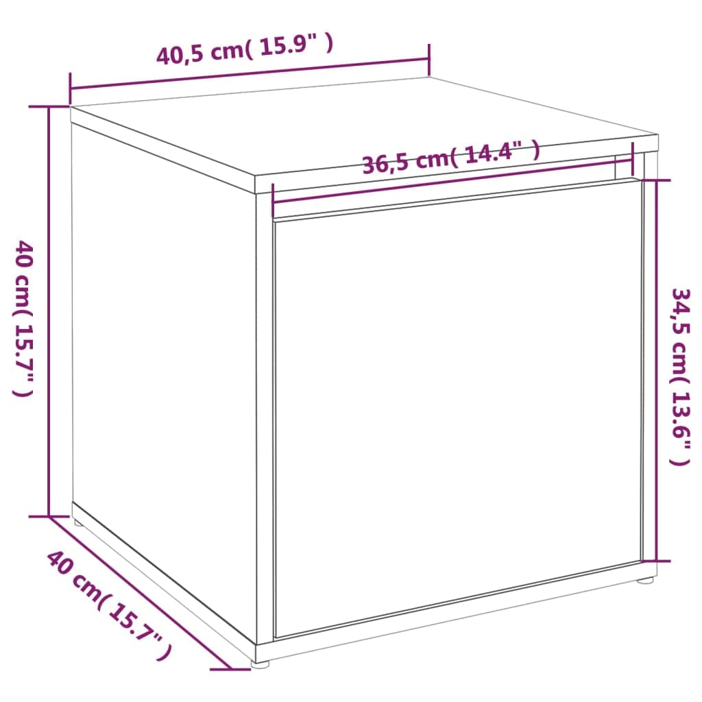 vidaXL Cassetto Contenitore Bianco 40,5x40x40 cm Legno Multistrato