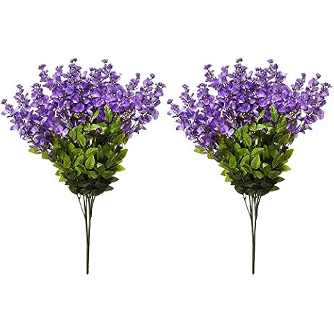 Admired By Nature Wisteria Long Hanging Bush Flowers - 15 Stems for Home, Wedding, Restaurant and Office Decoration Arrangement, Lavender, Set of 2 (GPB392-LAVENDER-2) Cover