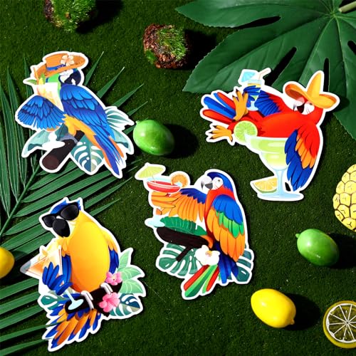 Imanes decorativos de loros tropicales 4 piezas miniatura 5