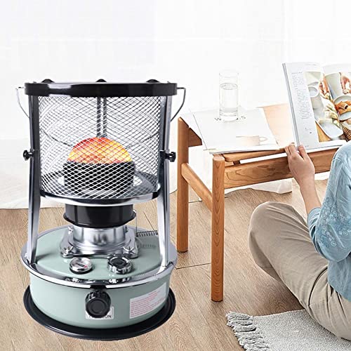 Vendics 5L Camping Chauffage Au Mazout Efficace Kérosène Chauffage Poêle Vert/Noir D'Urgence Mèches Chauffages Sans Électricité Réglable/Vert