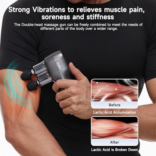 Mini Massage Gun - Deep Tissue Percussion Massager with Dual Heads, 5 Speed Levels & 4 Attachments, Portable Handheld Muscle Recovery Gun for Athletes, Travel & Pain Relief - Image 4