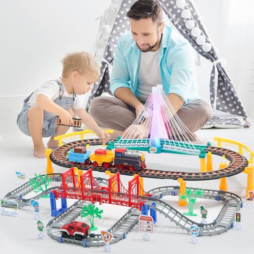 Holyfun DE11-HF-TRACKTOY Toddler Train Set Toy, Electric Train Track Playset thumb #4
