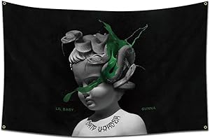 Lil Baby Flag Drip Harder Tapestry | 3x5Ft Album Cover Tapestry for Room