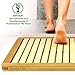 SereneLife Bamboo Bath Mat 23.5” x 18” Heavy Duty Natural Wood Bathroom or Shower Floor Foot Platform for Water Evaporation Indoor Outdoor Use