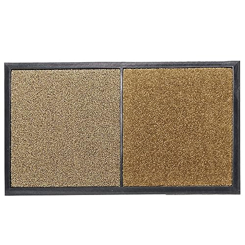 2 in 1 Disinfecting Sanitizing Floor Entrance Doormats, Wet Dry Shoe Mat, Disinfection Entry Rug Shoe Sanitizer, Indoor Outdoor Rug, Shoe Sole Cleaning Mat (Brown - 17x31 inch)