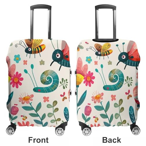 Cartoon Small Insect Luggage Cover, Washable Elastic Suitcase Cover Protector Fit 18-32 Inch Luggage3