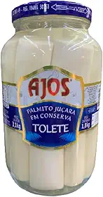 Palmito Juçara Em Conservas Tolete Ajos 3,1kg Drenado 1,8kg