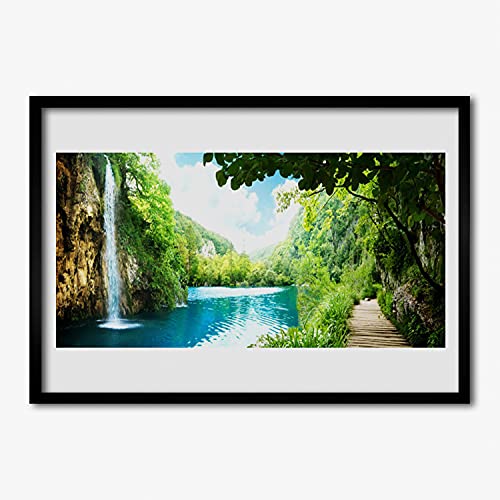Photo affiche avec cadre de qualité supérieure paysage de cascade