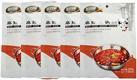 Spicy Element Mala Hot Pot Soup Base Value Pack - 5 X7oz (Authentic Sichuan Hot Pot Soup)