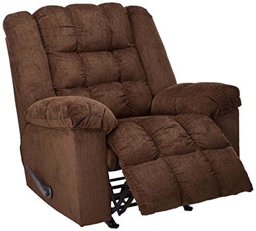 Signature Design By Ashley Ludden Ultra Plush Manual Rocker Recliner With Tufted Back, Dark Brown #TOP2