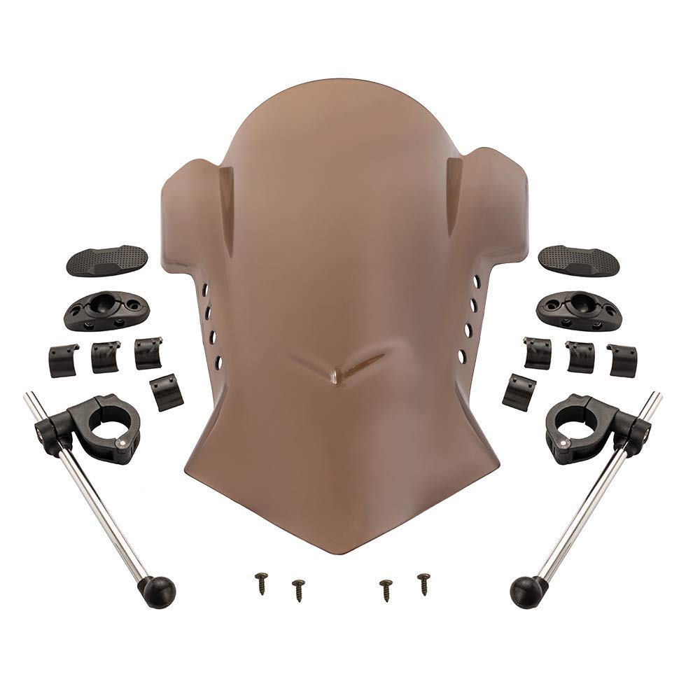 Déflecteur de vent moto universel en plastique ABS Ajustable pare-brise velo rue pare-brise de vélo de saleté pour Yamaha pour Kawasaki pour Ducati (Fumée)