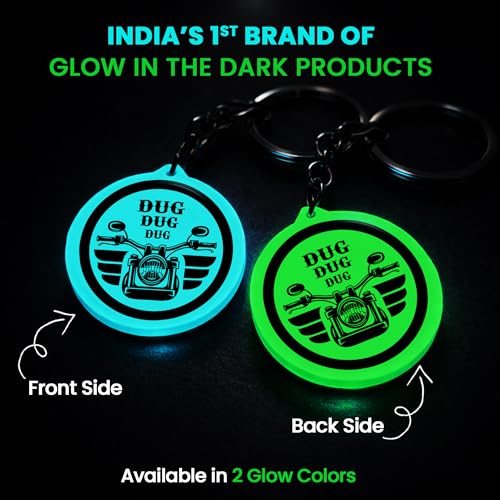 Image of Mi Glow Store Glow in Dark Keychain for Bike Men | Gift for Man | Bike Accessories | Charges in Light Glows in Dark | Key chain for Bike