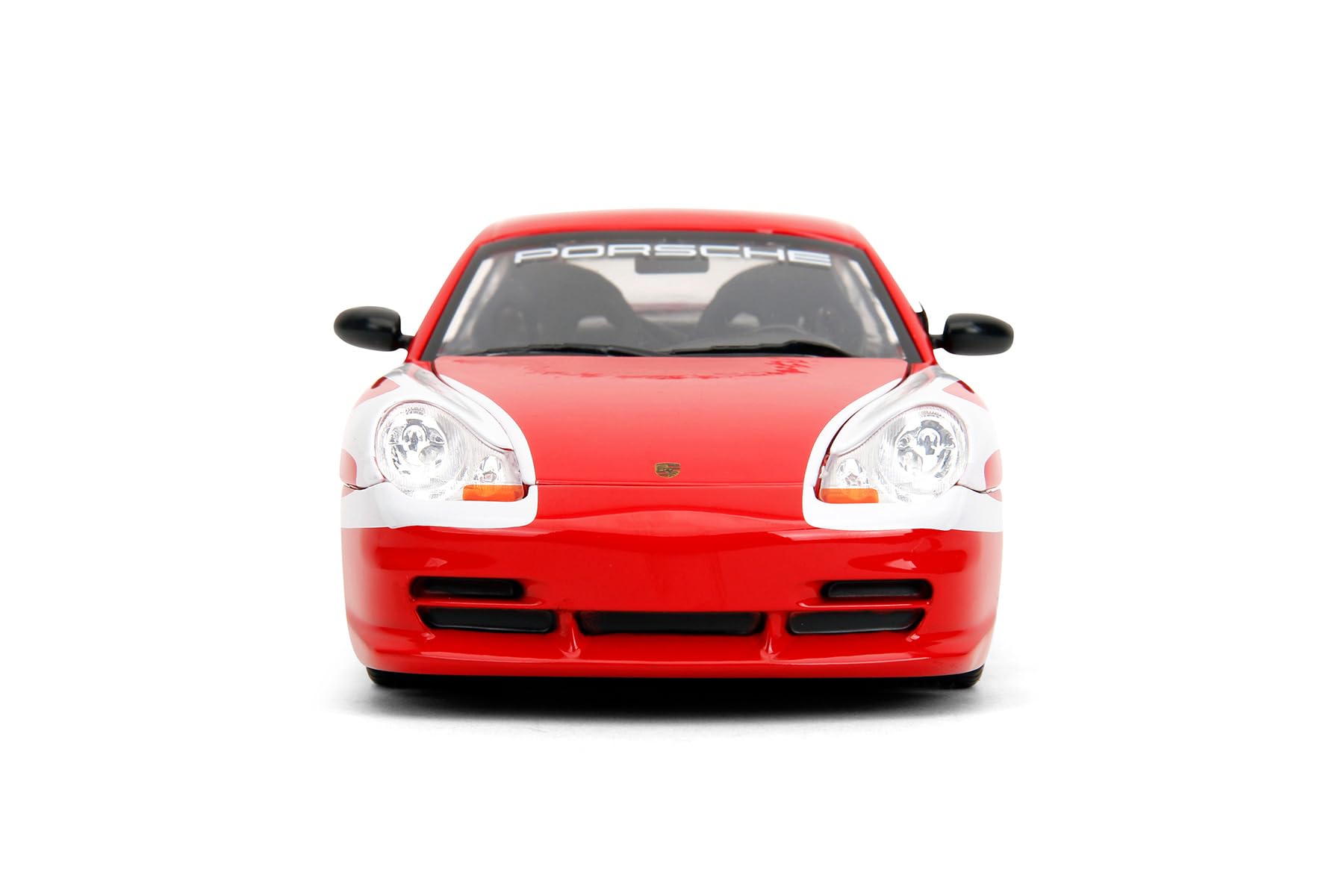 Jada Porsche Carrera 911 GT3 (996), czerwone/białe paski zabawki 35137-1/24 skala odlewany model samochodu