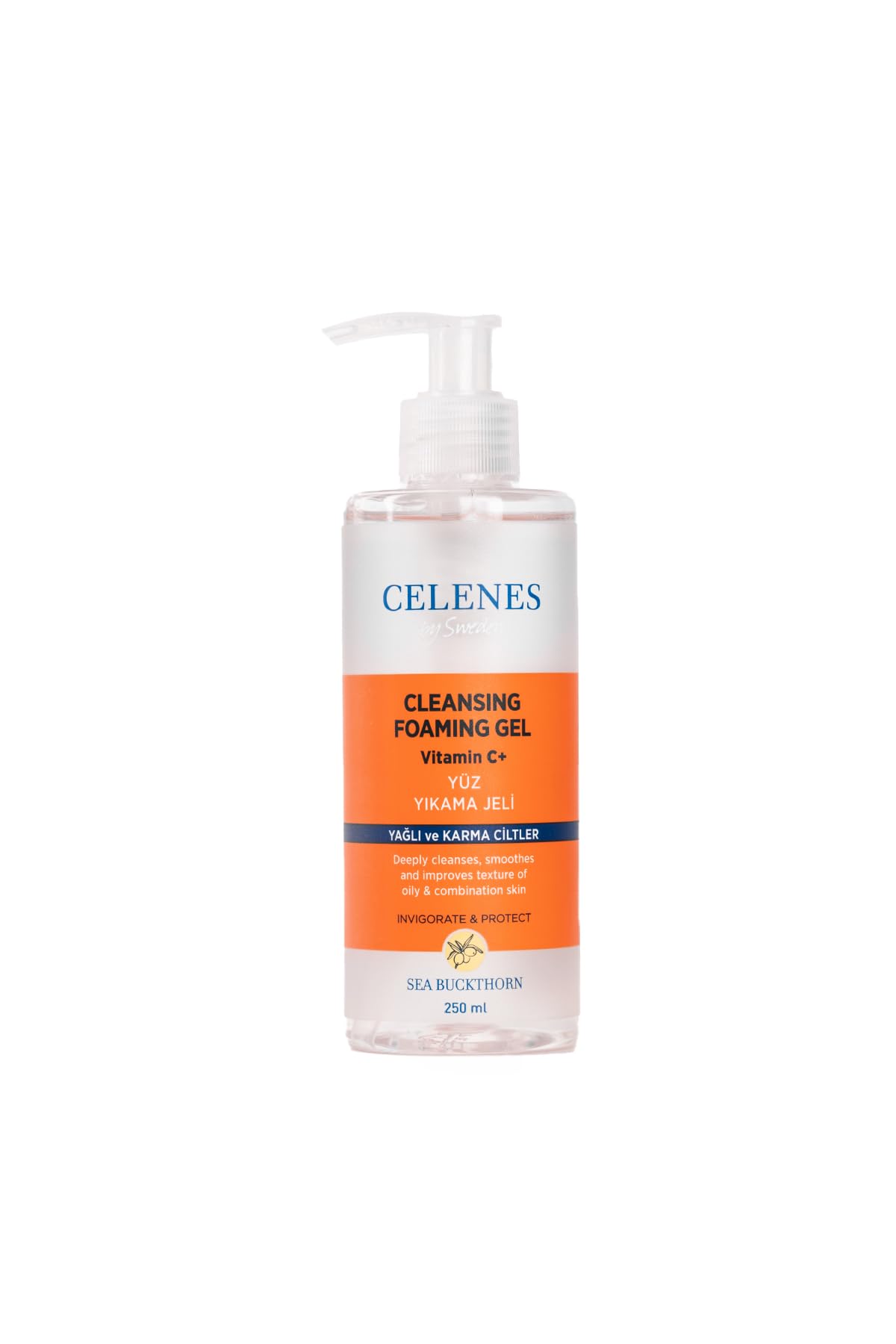 Celenes By Sweden Sea Buckthorn Yüz Yıkama Jeli Yağlı ve Karma Ciltler için 250 ml