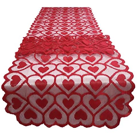 Herbests Camino de mesa rojo de San Valentín Cover