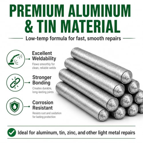 Image of Tandefio 12 Pcs Low Temperature Universal Welding Rod Sticks Metal Easy Melt Low Melt Solder Pipe Tools Electrode Aluminum Rod for Stainless Steel Iron, Beginner and Pro (Upgraded)